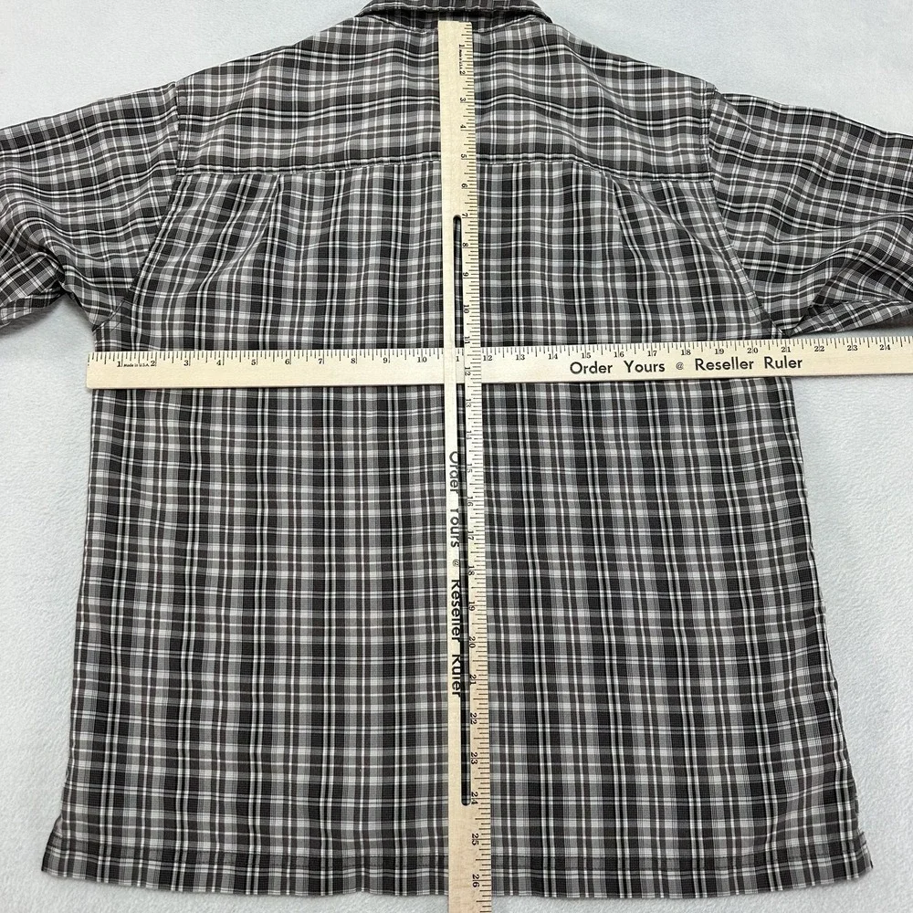 The North Face‎ Shirt Mens Small Gray Plaid Short Sleeve Button Hiking Outdoor